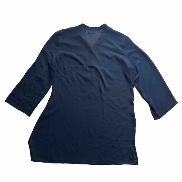 NEW YORK & COMPANY Sheer Black Embroidered Beaded Tunic Swim Cover-Up Large - Picture 7 of 14